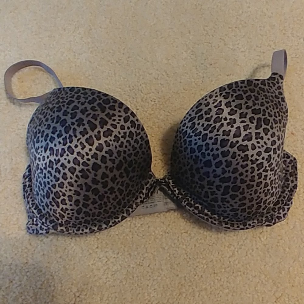 Maidenform bra 32D leopard print black gray